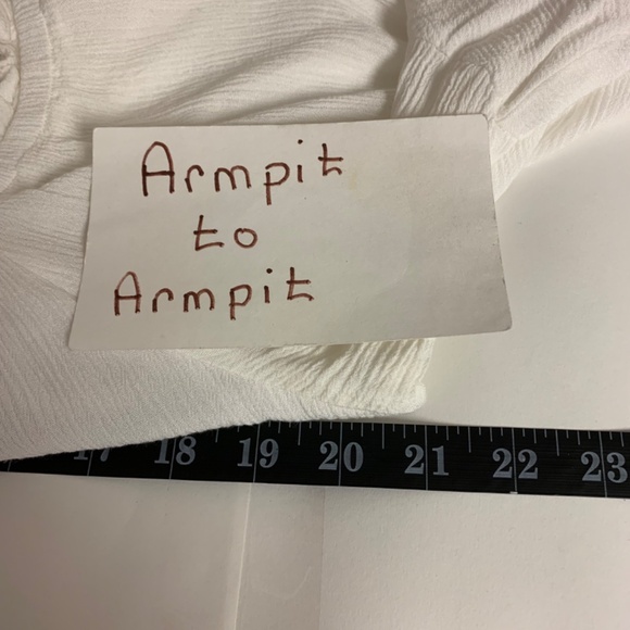 Speed Control New York Dress SZ L White Shift Embroidered Feminine Fairy Crinkle - Picture 7 of 9